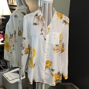 Frenchi, floral blouse, small, 100% polyester